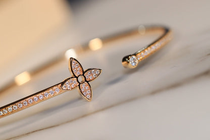 [OAK JURI]IDYLLE GOLD OPEN BRACELET DIAMOND PAVED