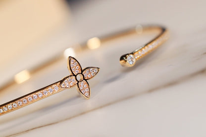 [OAK JURI]IDYLLE GOLD OPEN BRACELET DIAMOND PAVED