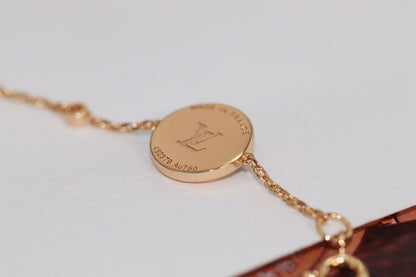 [OAK JURI]STAR AND SUN 4 MOTIF PINK GOLD MALACHITE BRACELET