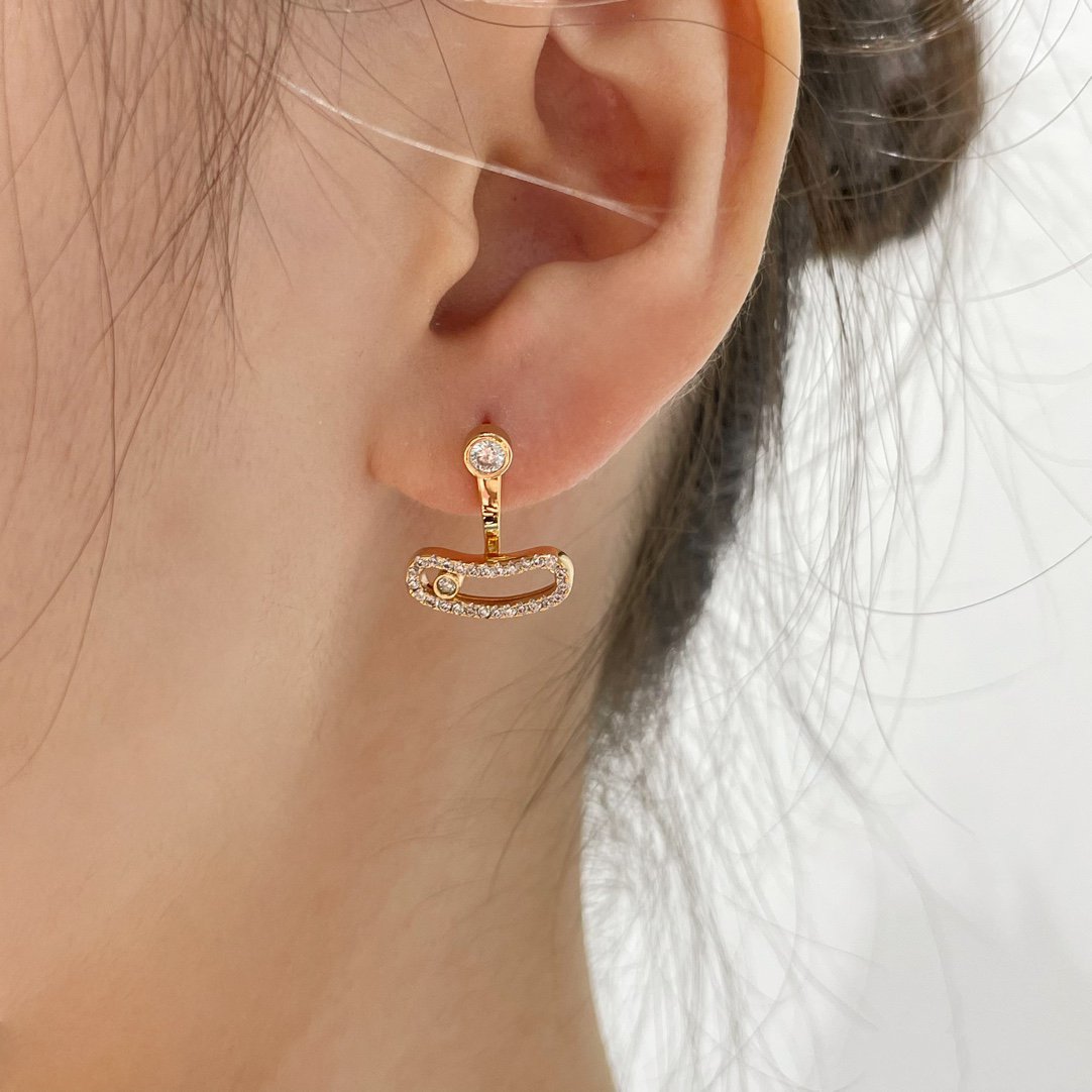[OAK JURI]MOVE UNO PINK GOLD DIAMOND EARRINGS
