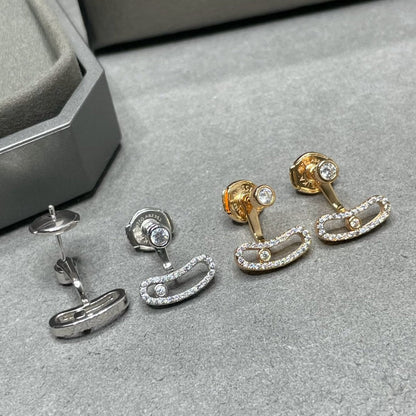 [OAK JURI]MOVE UNO PINK GOLD DIAMOND EARRINGS