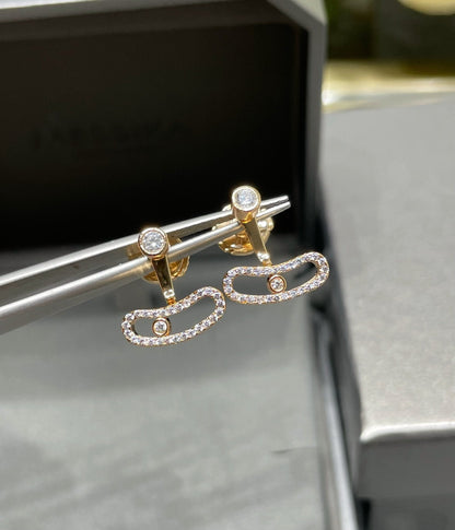 [OAK JURI]MOVE UNO PINK GOLD DIAMOND EARRINGS