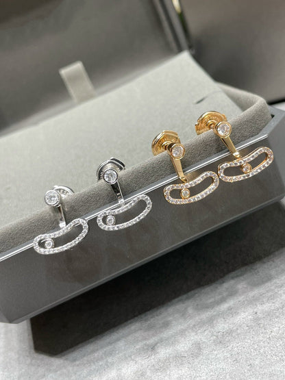 [OAK JURI]MOVE UNO PINK GOLD DIAMOND EARRINGS