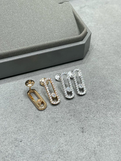 [OAK JURI]MOVE UNO STUD DIAMOND PAVED EARRINGS