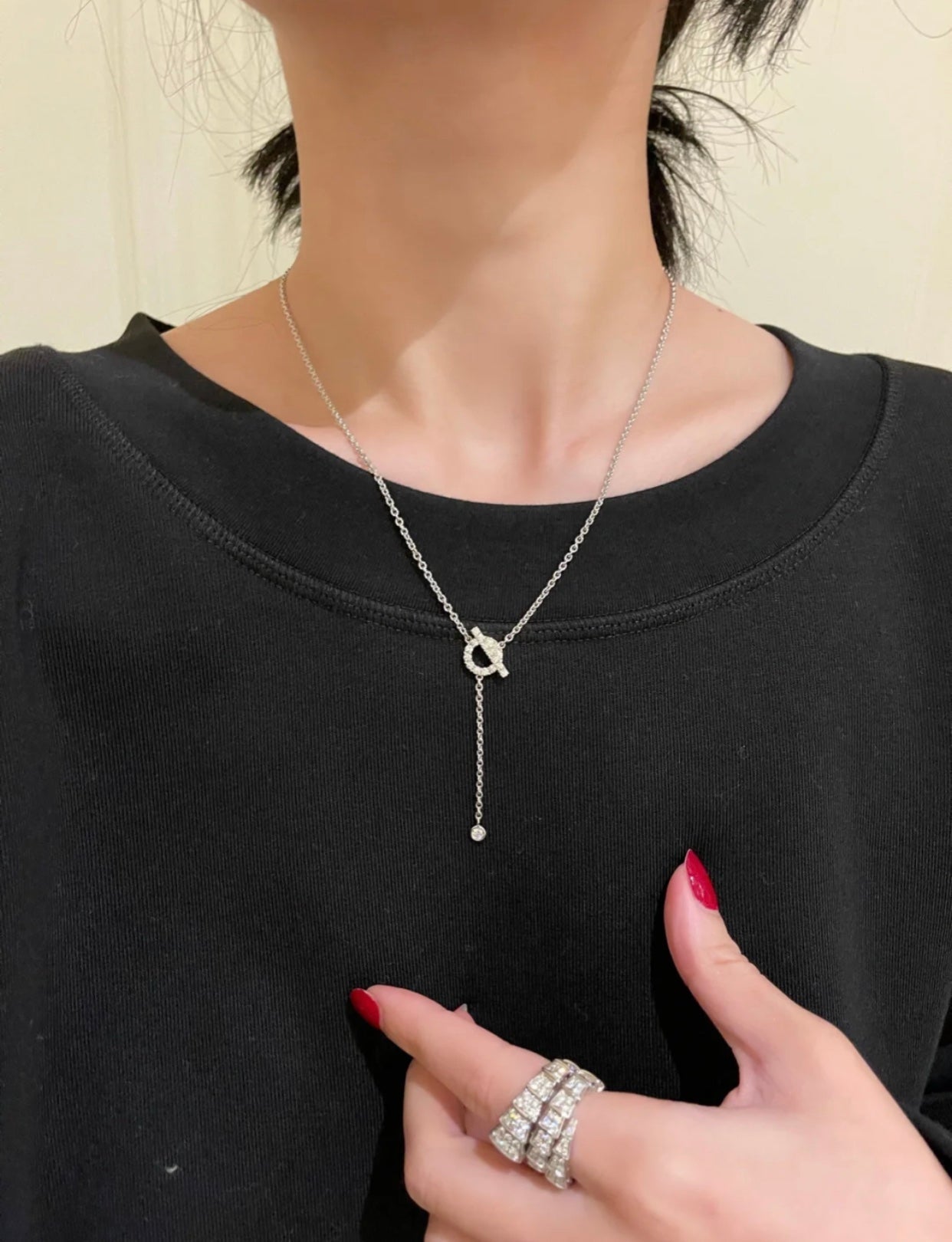 [OAK JURI]FINESSE SILVER DIAMOND NECKLACE