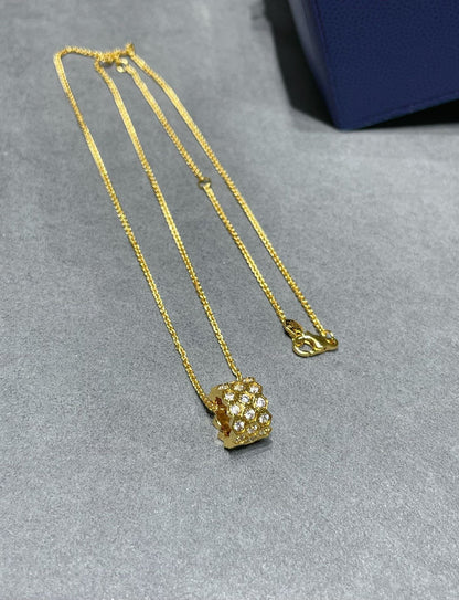 [OAK JURI]BEE LOVE DIAMOND PAVED 3 ROW NECKLACE