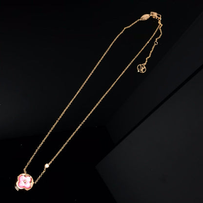 [OAK JURI]COLOR BLOSSOM PINK MOP SUN GOLD NECKLACE
