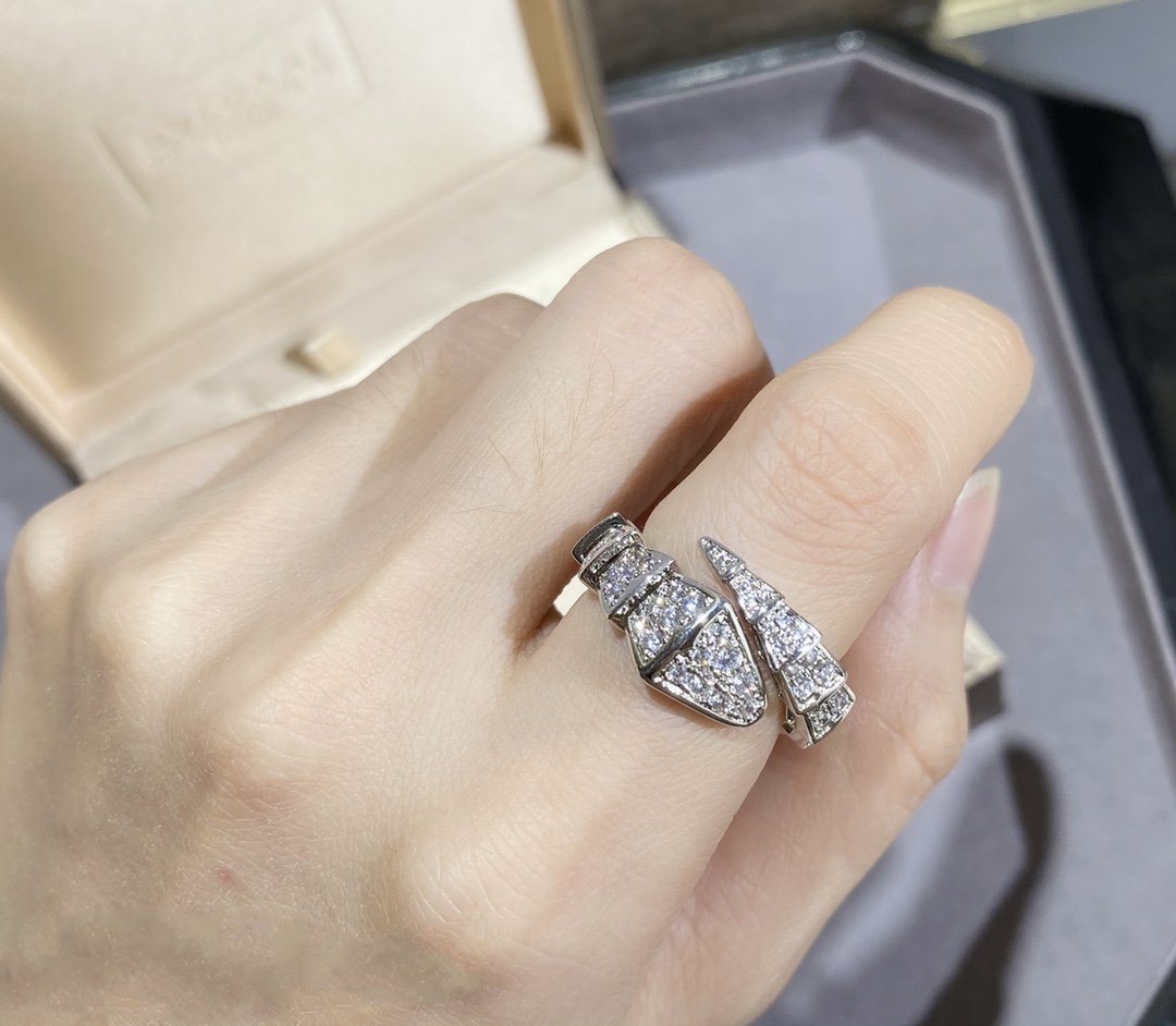 [OAK JURI]SERPENTI LARGE RING SILVER DIAMOND PAVED