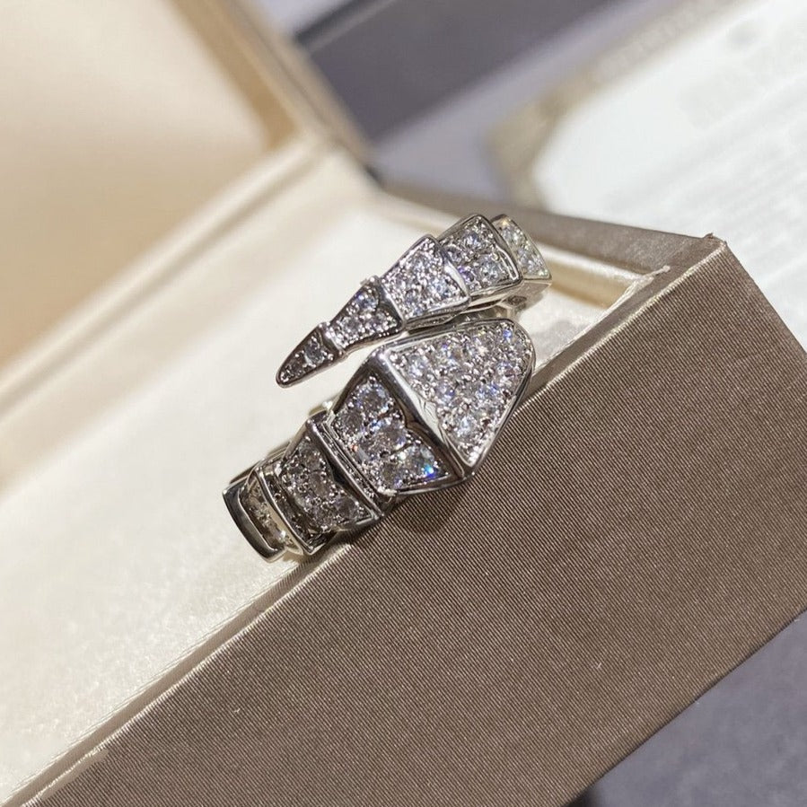 [OAK JURI]SERPENTI LARGE RING SILVER DIAMOND PAVED