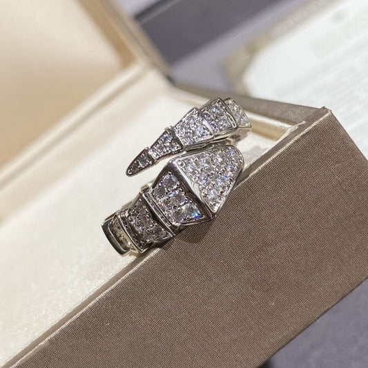 [OAK JURI]SERPENTI LARGE RING SILVER DIAMOND PAVED