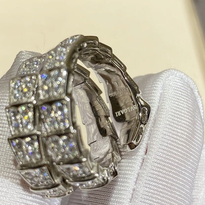 [OAK JURI]SERPENTI DOUBLE RING SILVER DIAMOND PAVED