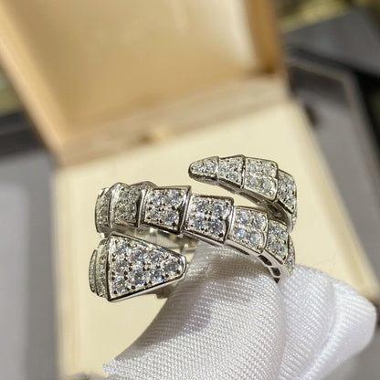 [OAK JURI]SERPENTI DOUBLE RING SILVER DIAMOND PAVED