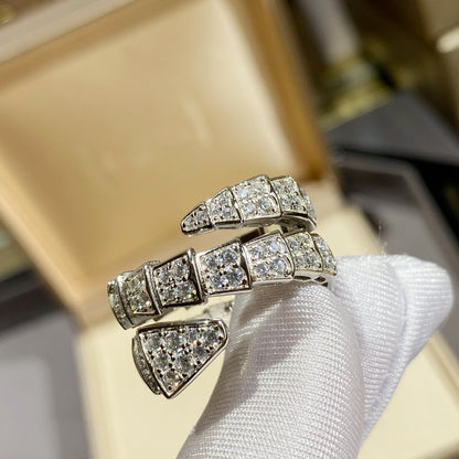 [OAK JURI]SERPENTI DOUBLE RING SILVER DIAMOND PAVED
