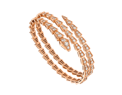 [OAK JURI]SERPENTI BRACELET PINK GOLD DIAMOND DOUBLE ROW
