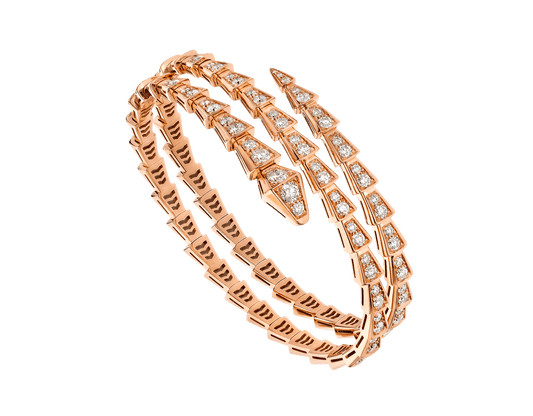 [OAK JURI]SERPENTI BRACELET PINK GOLD DIAMOND DOUBLE ROW