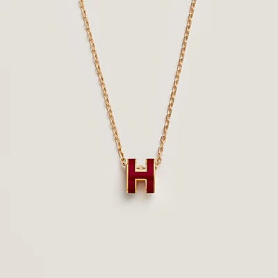[OAK JURI]HM CLIC RED ENAMEL GOLD NECKLACE