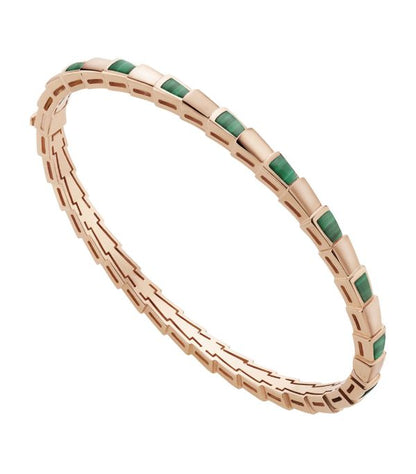 [OAK JURI]SERPENTI BRACELET PINK GOLD MALACHITE