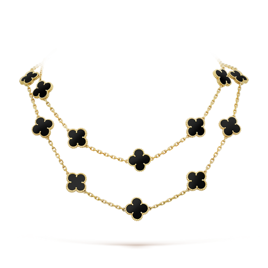 [OAK JURI]CLOVER 20 MOTIFS ONYX NECKLACE