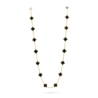 [OAK JURI]CLOVER 20 MOTIFS ONYX NECKLACE