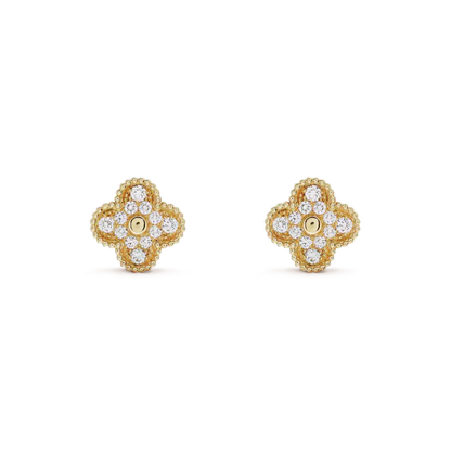 [OAK JURI]CLOVER MEDIUM 1 MOTIFS FUll DIAMOND EARRINGS