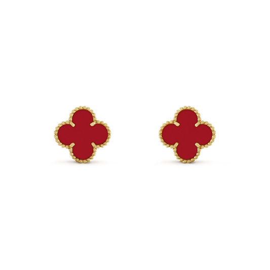 [OAK JURI]CLOVER MINI 9.5MM CARNELIAN EARRINGS