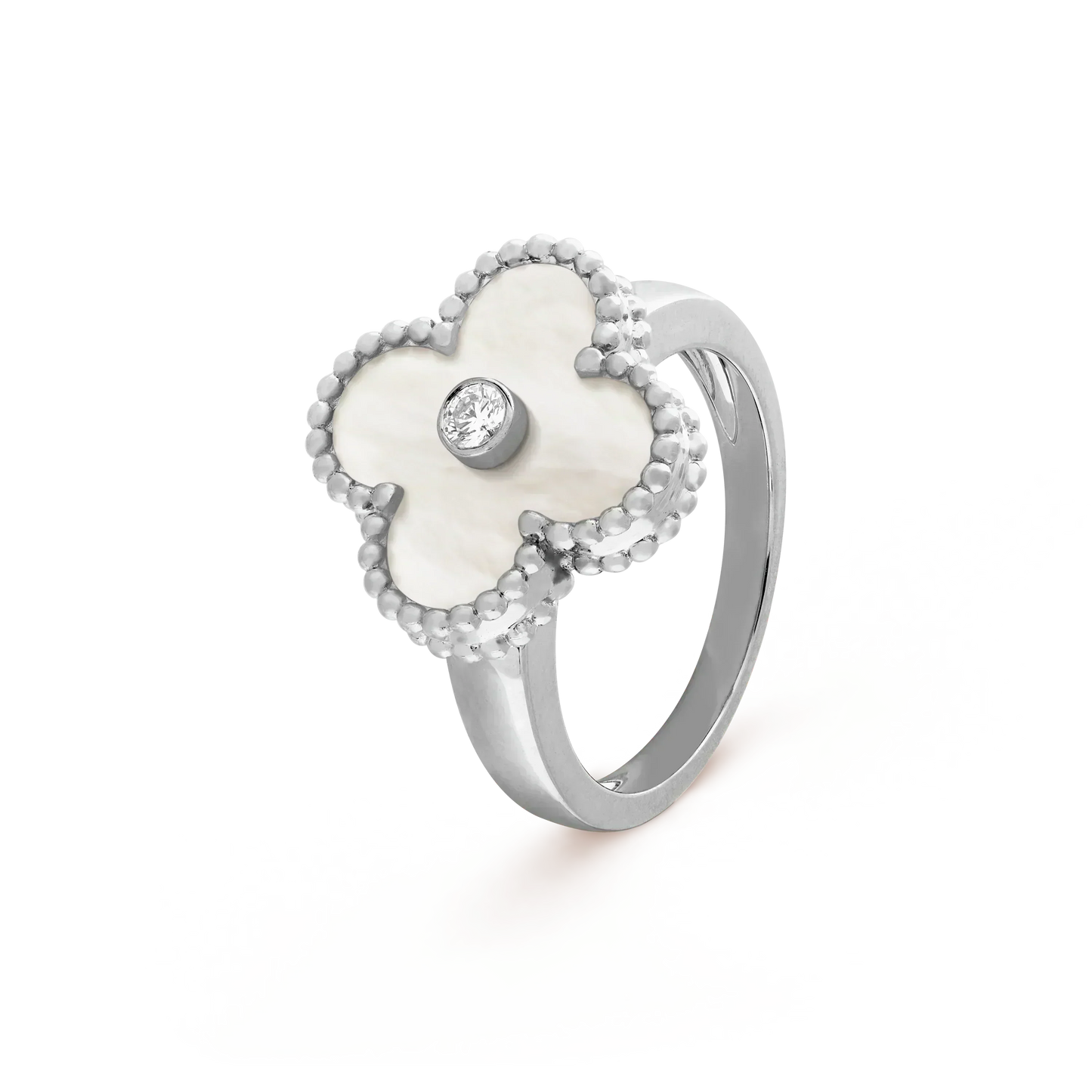 [OAK JURI]CLOVER SILVER MOP DIAMOND RING