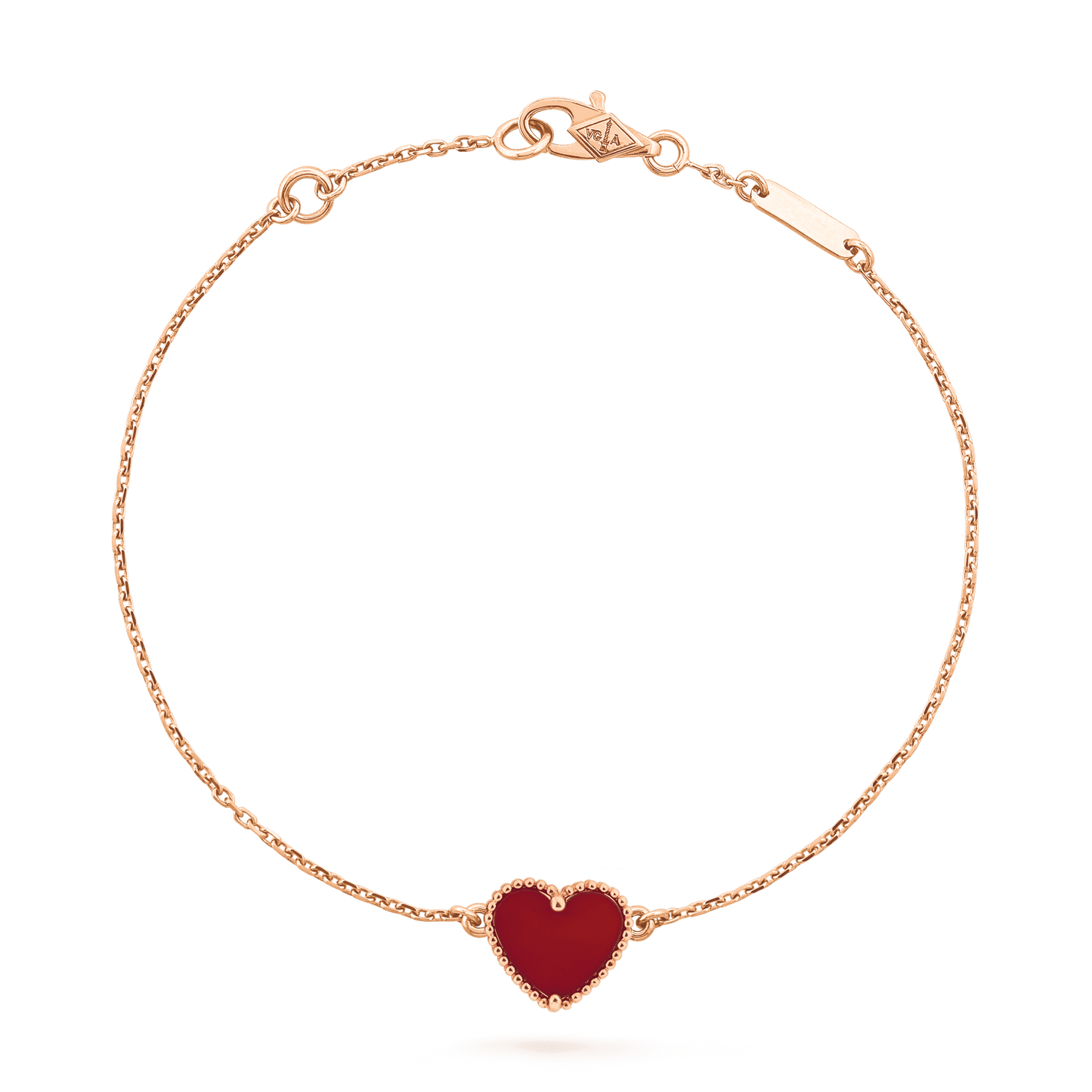 [OAK JURI]HEART CARNELIAN PINK GOLD BRACELET