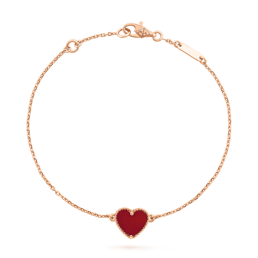 [OAK JURI]HEART CARNELIAN PINK GOLD BRACELET