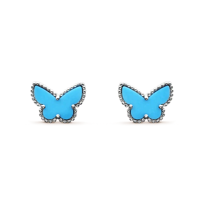 [OAK JURI]BUTTERFLY TURQUOISE EARRINGS SILVER