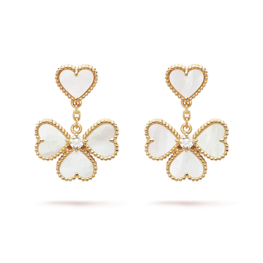 [OAK JURI]CLOVER SWEET WHITE MOP EARRINGS