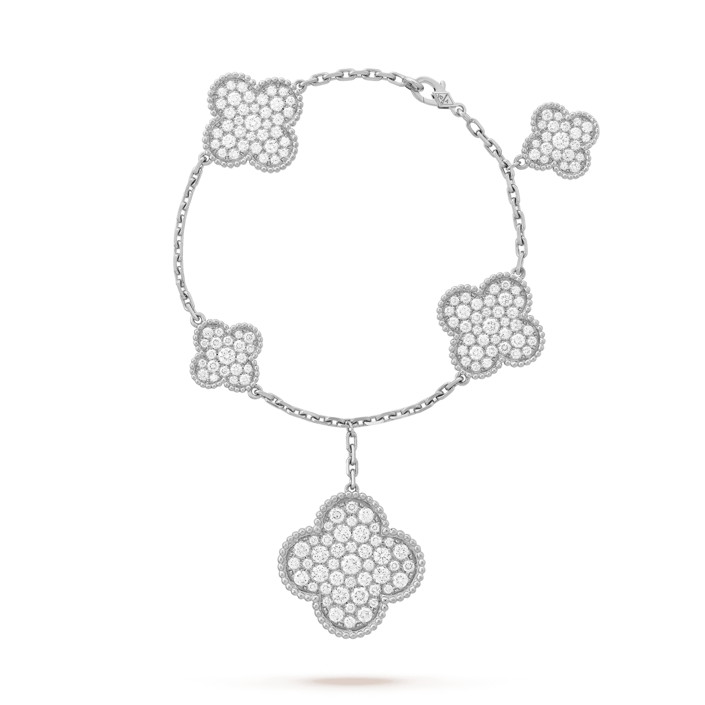[OAK JURI]CLOVER 6 MOTIFS SILVER DIAMOND BRACELET