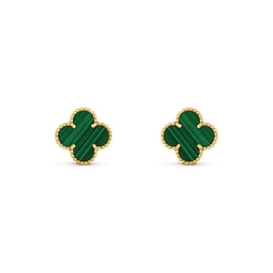 [OAK JURI]CLOVER MEDIUM 1 MOTIFS MALACHITE  EARRINGS