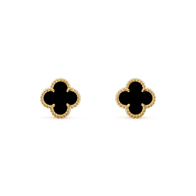 [OAK JURI]CLOVER MINI 9.5MM BLACK MOP EARRINGS