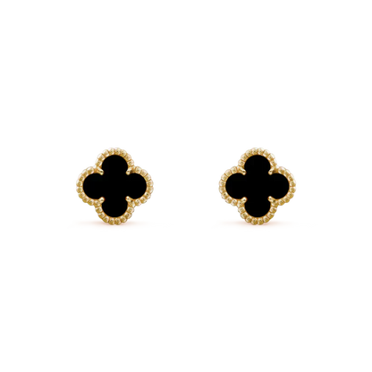 [OAK JURI]CLOVER MINI 9.5MM BLACK MOP EARRINGS