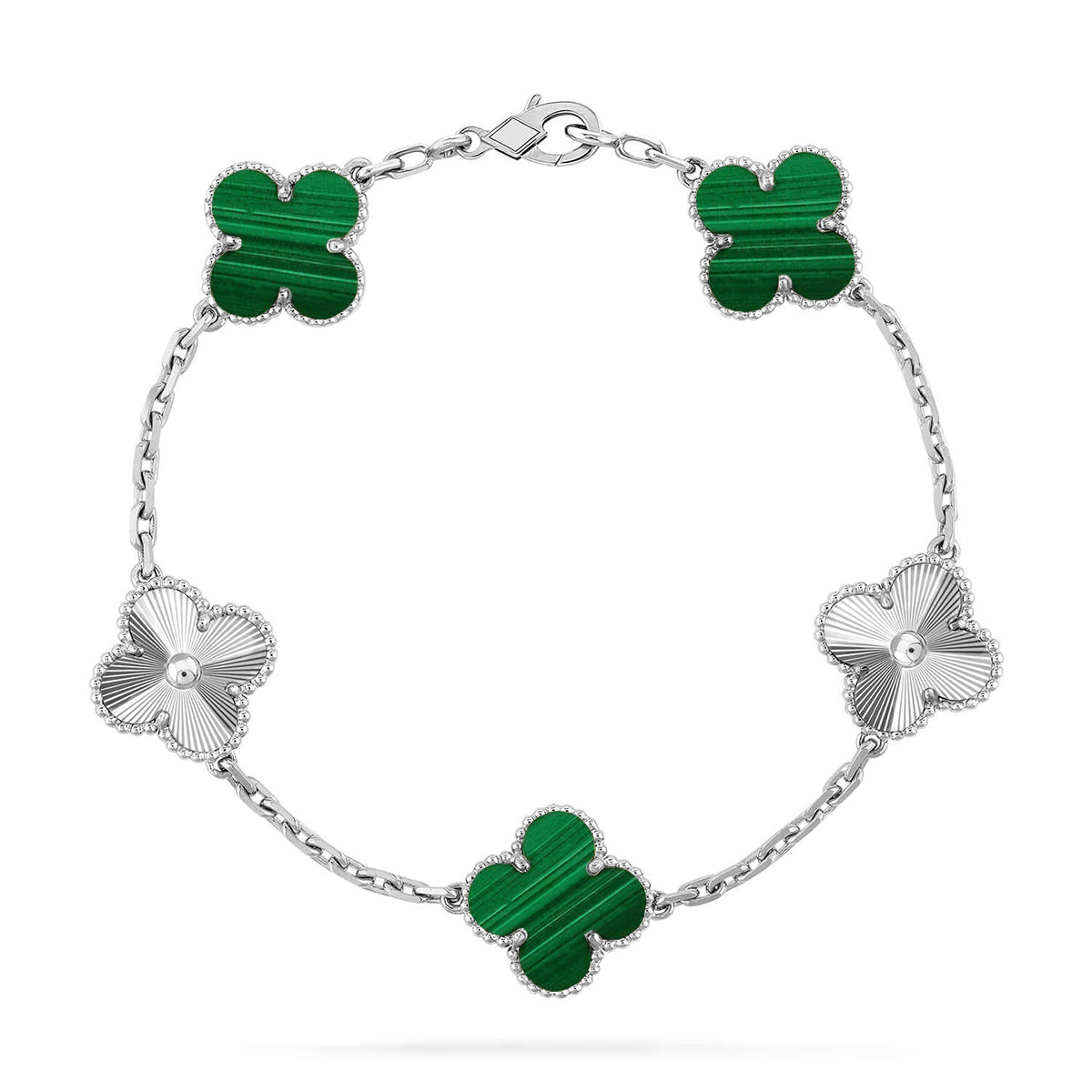 [OAK JURI] CLOVER 5 MOTIF MALACHITE BRACELET COLLECTION