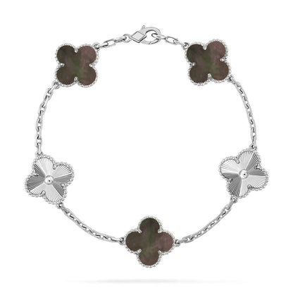 [OAK JURI] CLOVER 5 MOTIF GRAY MOP BRACELET COLLECTION