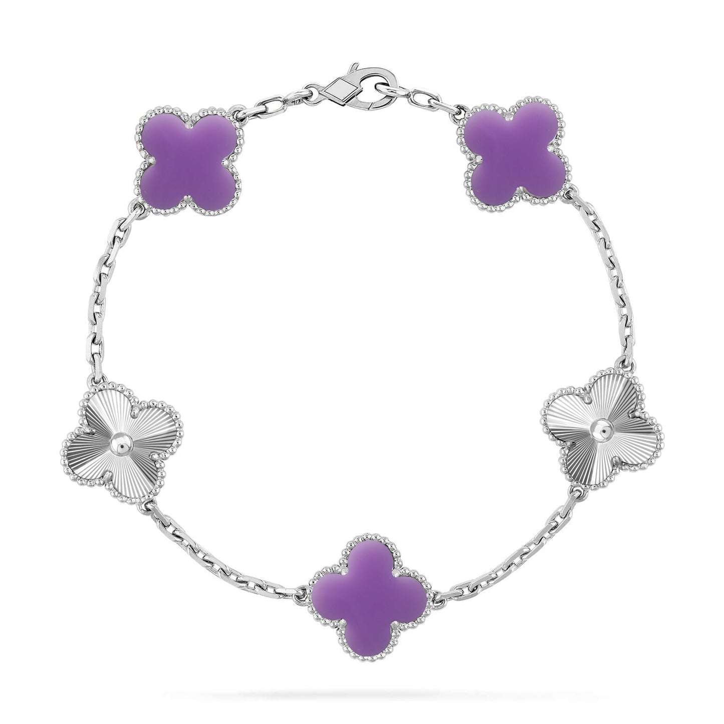 [OAK JURI]CLOVER 5 MOTIF LIGHT PURPLE BRACELET COLLECTION