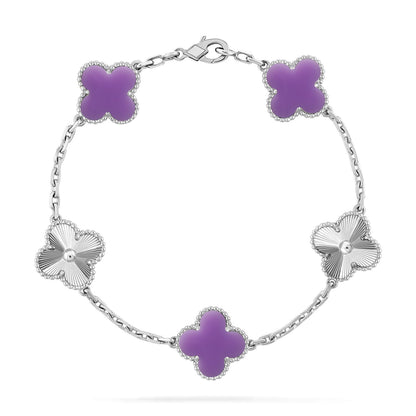 [OAK JURI]CLOVER 5 MOTIF LIGHT PURPLE BRACELET COLLECTION