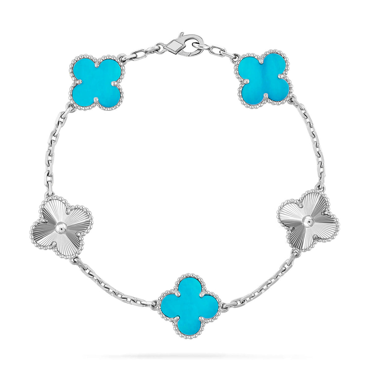 [OAK JURI] CLOVER 5 MOTIF TURQUOISE BRACELET COLLECTION
