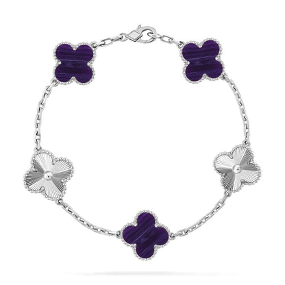 [OAK JURI]CLOVER 5 MOTIF PURPLE STRIPES BRACELET COLLECTION