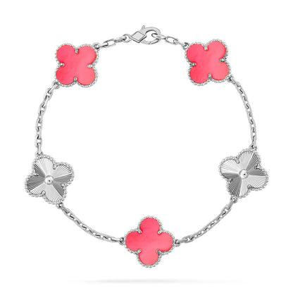 [OAK JURI] CLOVER 5 MOTIFS  PINK MOP BRACELET COLLECTION