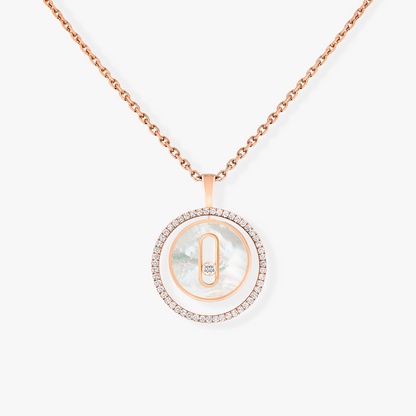 [OAK JURI]LUCKY MOVE 1 DIAMOND WHITE MOTHER OF PEARL PINK GOLD DIAMOND NECKLACE