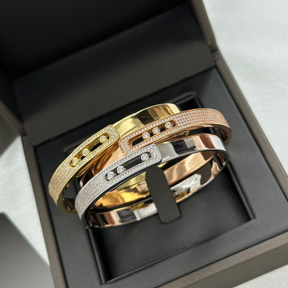 [OAK JURI]Move Noa Rose Gold Pavé Diamond Bangle Bracelet