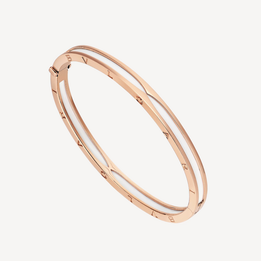 [OAK JURI]ZERO 1 PINK GOLD WITH WHITE CERAMIC BRACELET