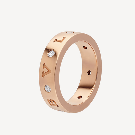 [OAK JURI]ZERO 1 ESSENTIAL PINK GOLD BAND WITH DIAMONDS RING