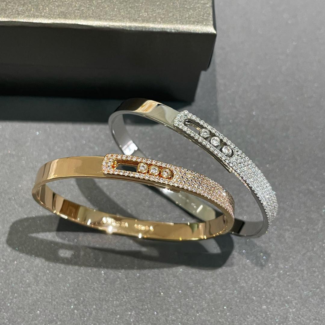 [OAK JURI]Move Noa Rose Gold Pavé Diamond Bangle Bracelet