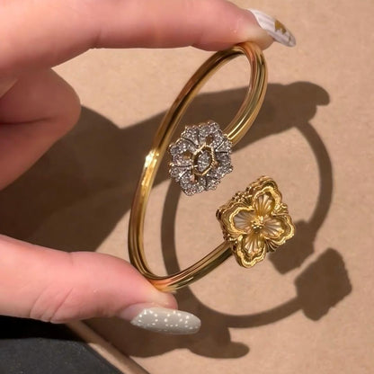 [OAK JURI]OPERA TULLE  GOLD BRACELET WITH ENAMEL BACKGROUND