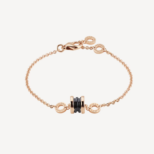 [OAK JURI]ZERO 1 SOFT PINK GOLD AND BLACK CERAMIC BRACELET