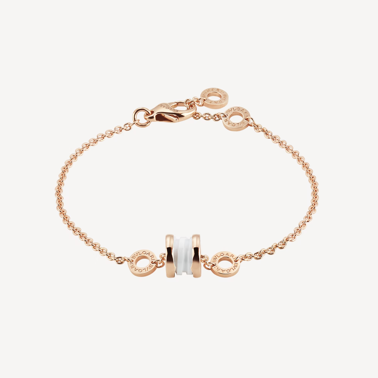 [OAK JURI]ZERO 1 SOFT PINK GOLD AND WHITE CERAMIC BRACELET