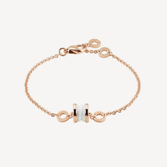 [OAK JURI]ZERO 1 SOFT PINK GOLD AND WHITE CERAMIC BRACELET